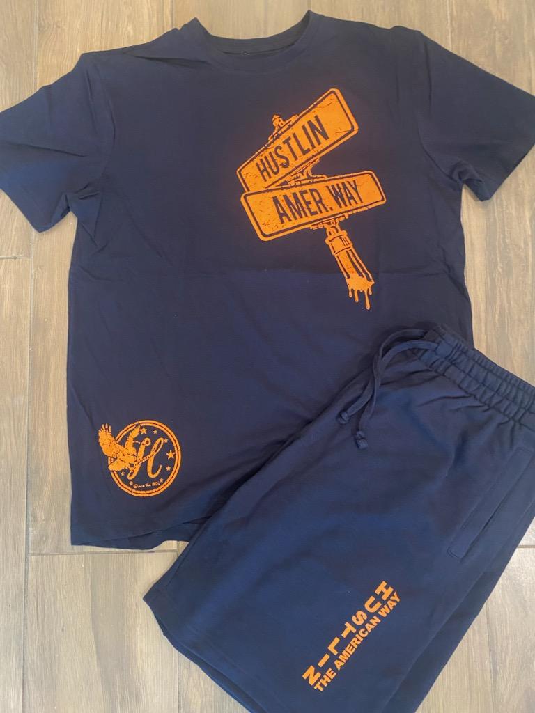 Navy Blue Street Poll Short Set