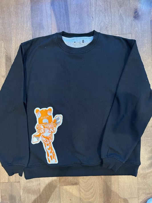 Black and Orange Wyld Life Large Giraffe Sweatshirt