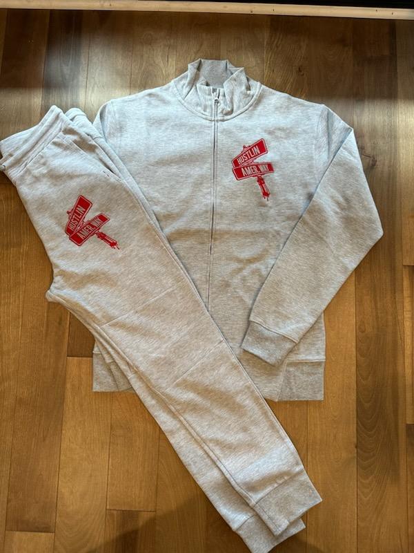 Grey & Red Street Poll Tracksuit