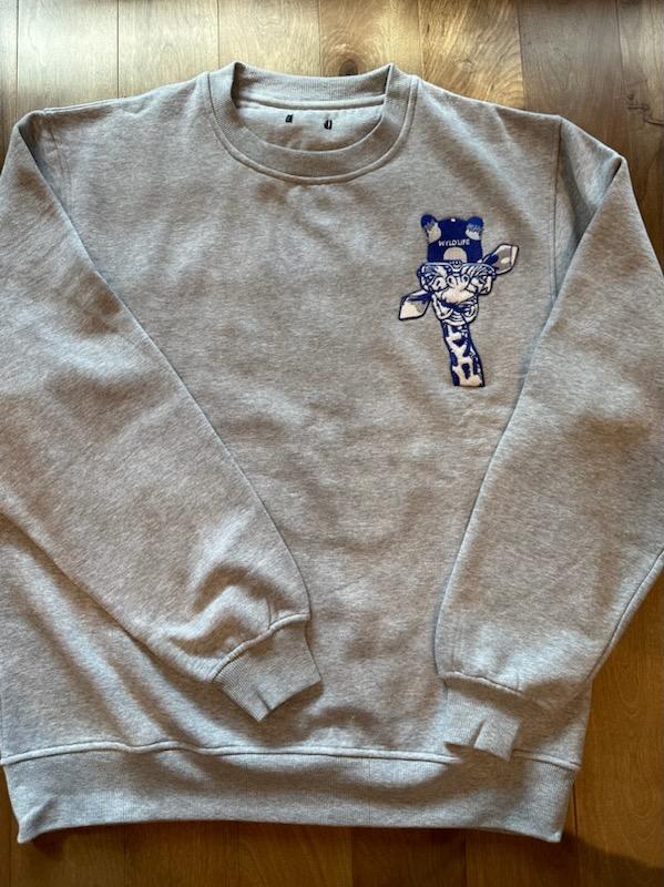 Gray and Blue  Wyld Life Small Giraffe Sweatshirt