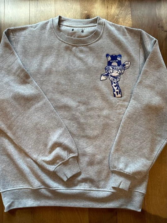 Gray and Blue  Wyld Life Small Giraffe Sweatshirt