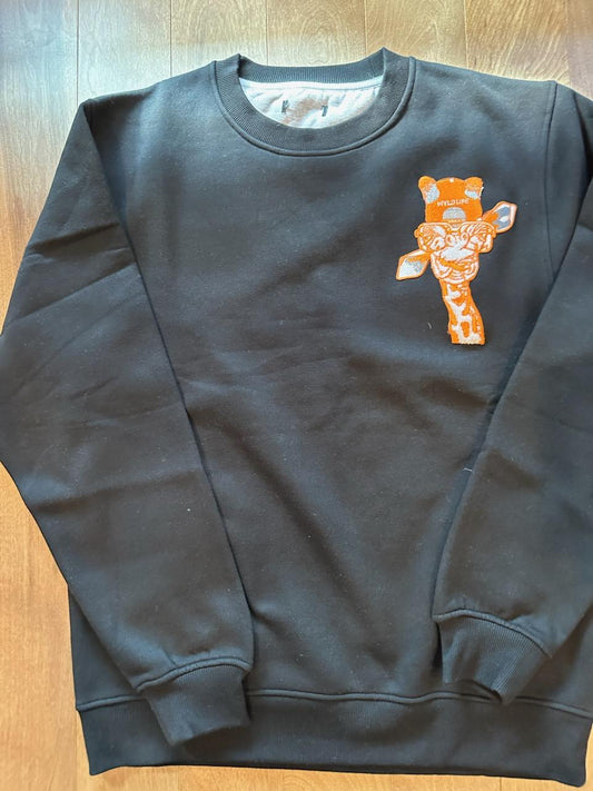 Black and Orange Wyld Life Small Giraffe Sweatshirt