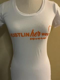 White & Red Hustlin herway Short Sleeve T-Shirt