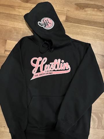 Black and Pink Hustlin Hoodie