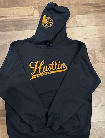 Black and Orage Hustlin Hoodie
